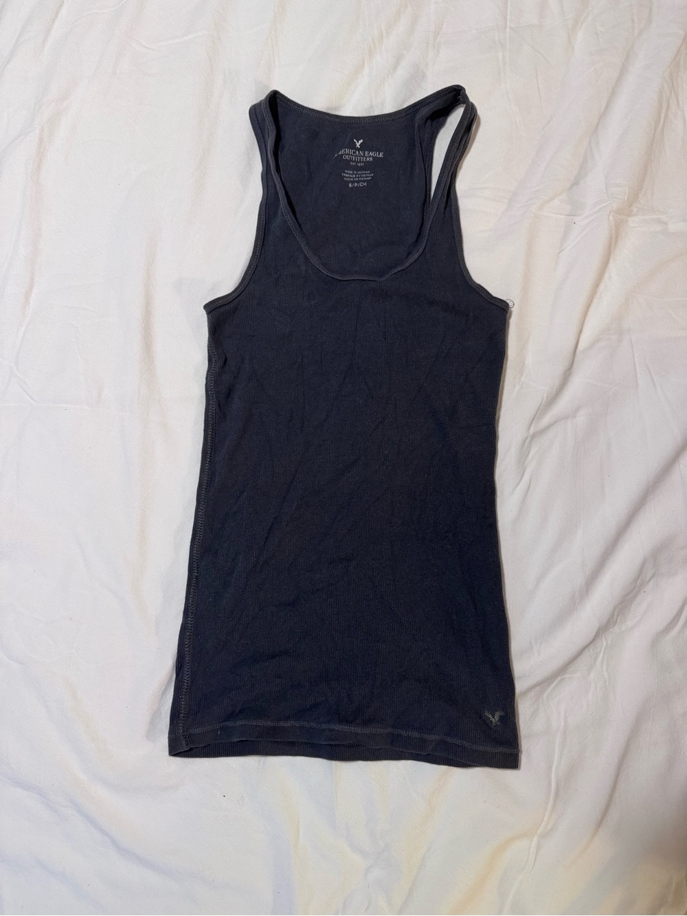 American Eagle Outfitters Dark Navy Ribbed Racerback Tank